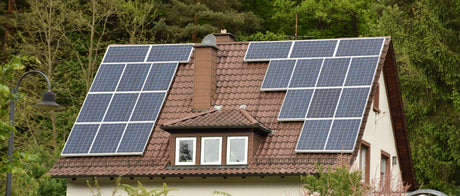 A house with solar panels on the roof