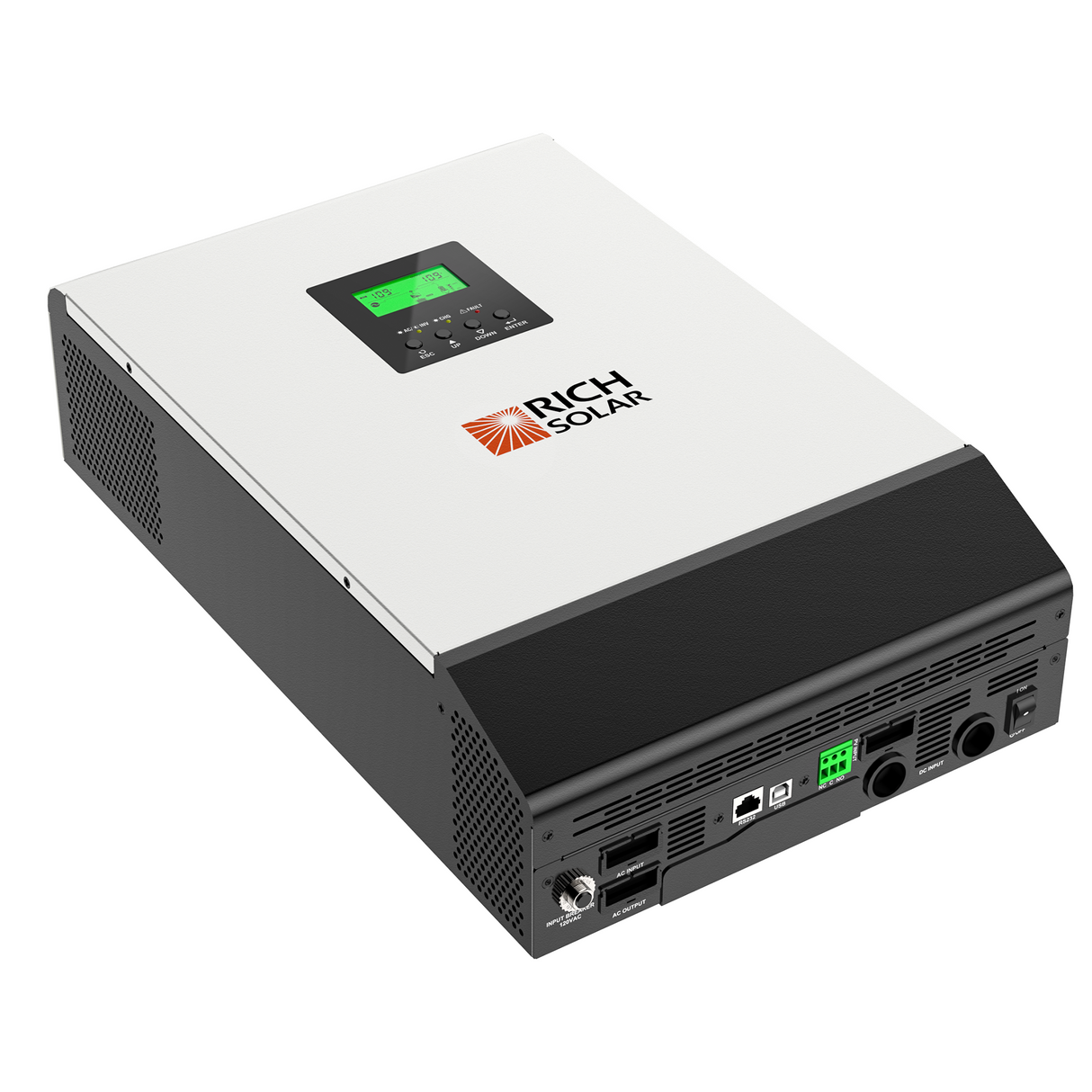 RICH SOLAR Hybrid Off-Grid Inverter | 2400W 24V 120A Output + 2.4kW Solar Input | 80A MPPT Charge Controller (Grid Feedback Optional) - RICH SOLAR