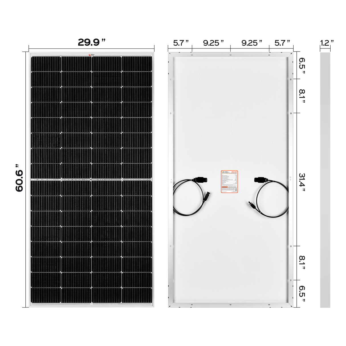 MEGA 250 Watt Monocrystalline Solar Panel | Best 12V Panel for RVs and Off-Grid | 25-Year Output Warranty | UL Certified - RICH SOLAR