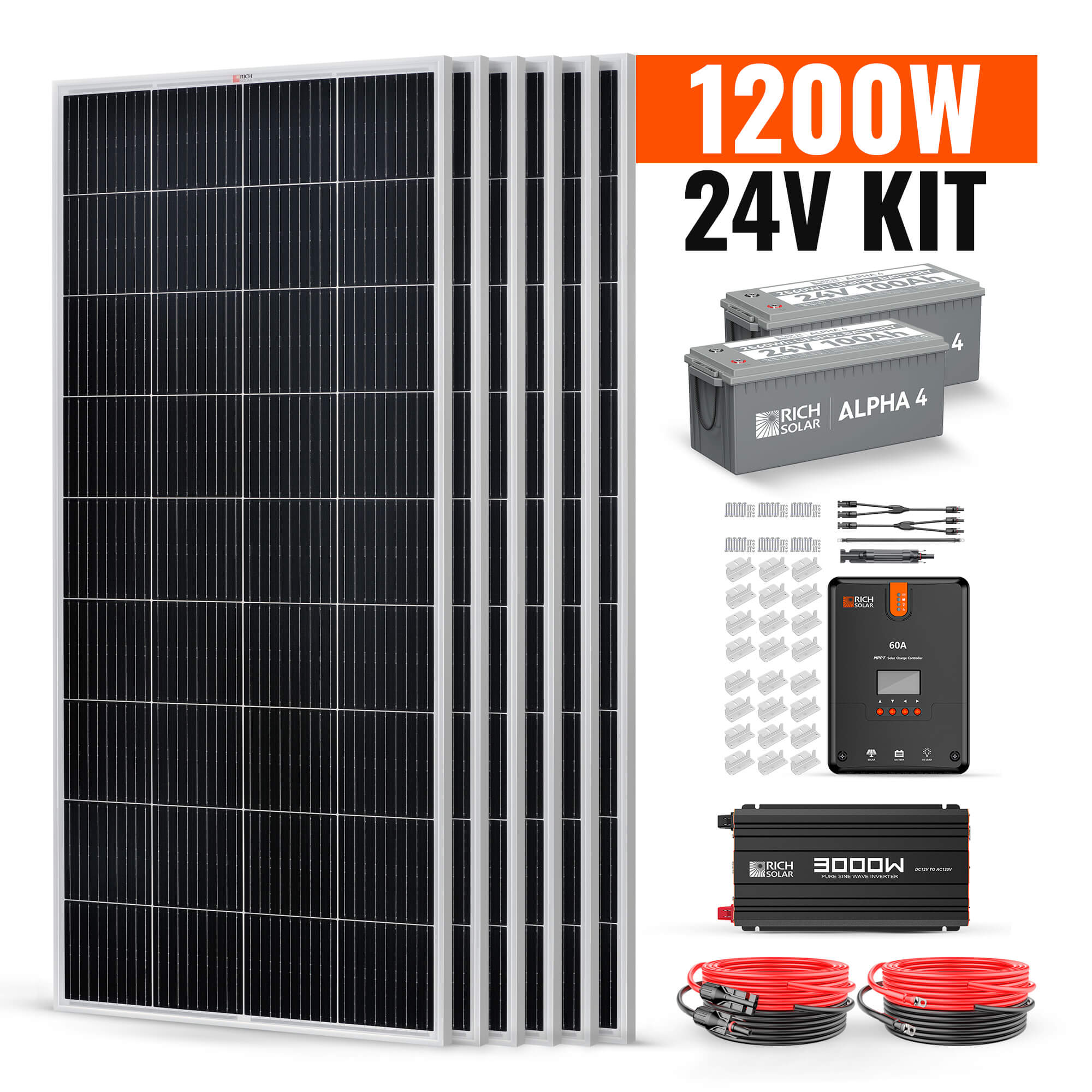 1200 Watt 24V Complete Solar Kit - RICH SOLAR