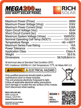 Mega 200 Watt 24 Volt Solar Panel - RICH SOLAR