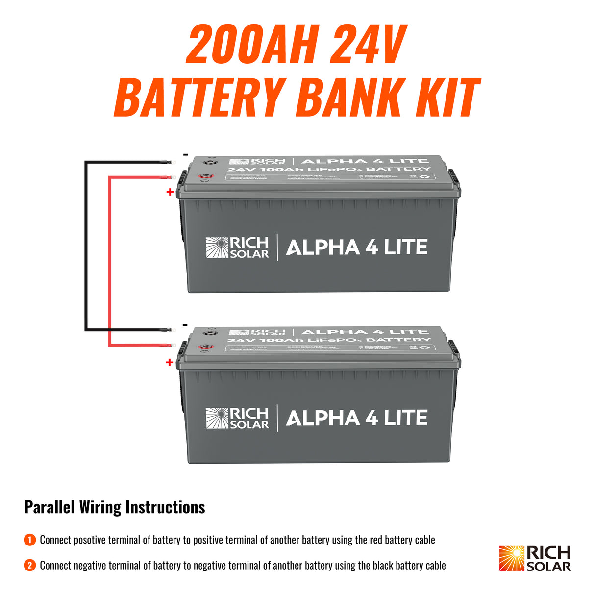 24V - 200AH - 5.1kWh Lithium Battery Bank