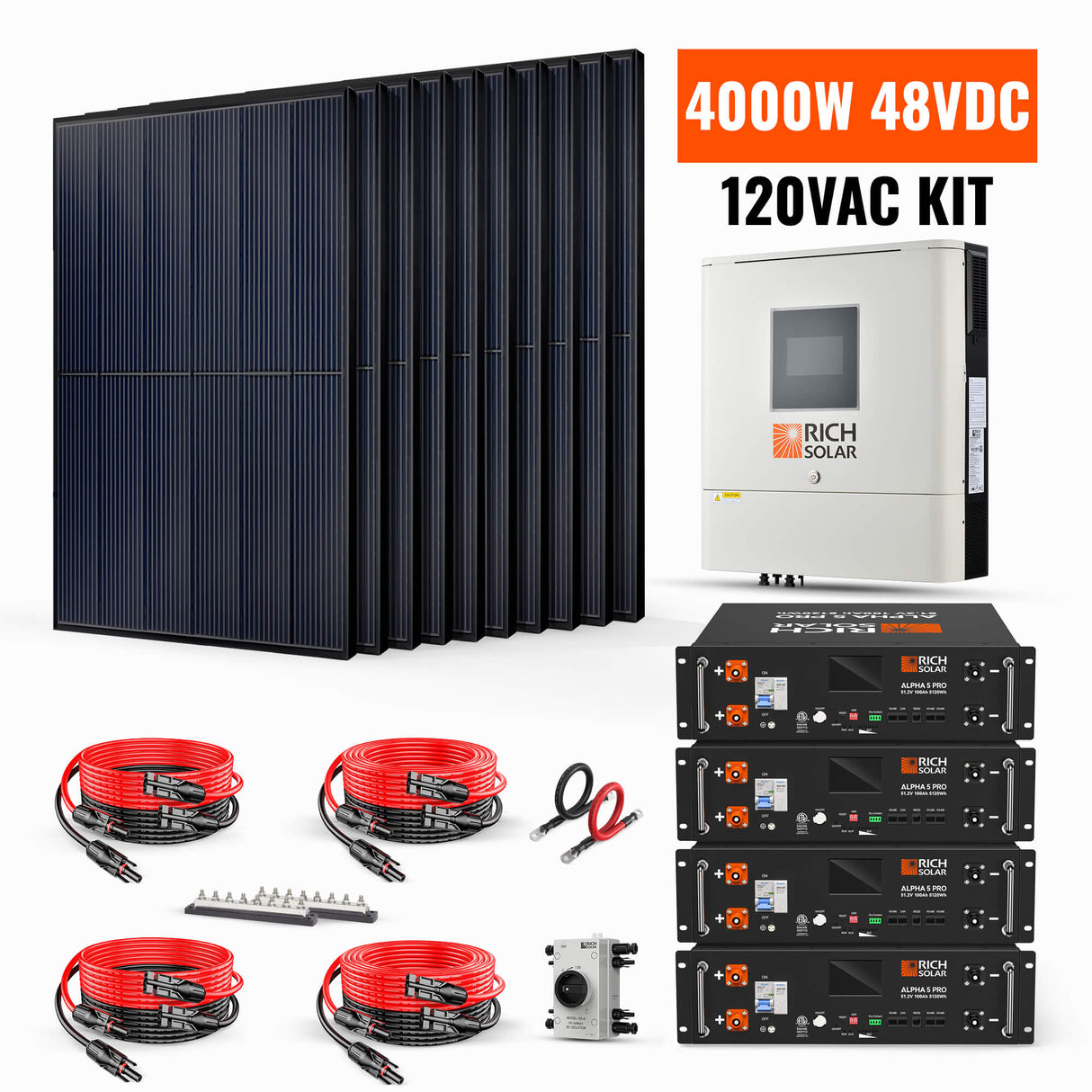 4000W 48VDC-120VAC Solar Kit