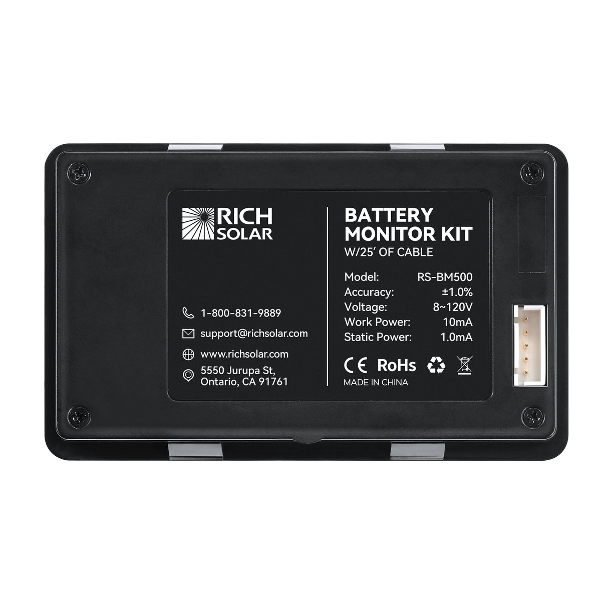 500 Amp Battery Monitor with Shunt | 8~120V 500A Battery Monitor with Shunt | Accurate Battery Status Monitor | Easy to Use