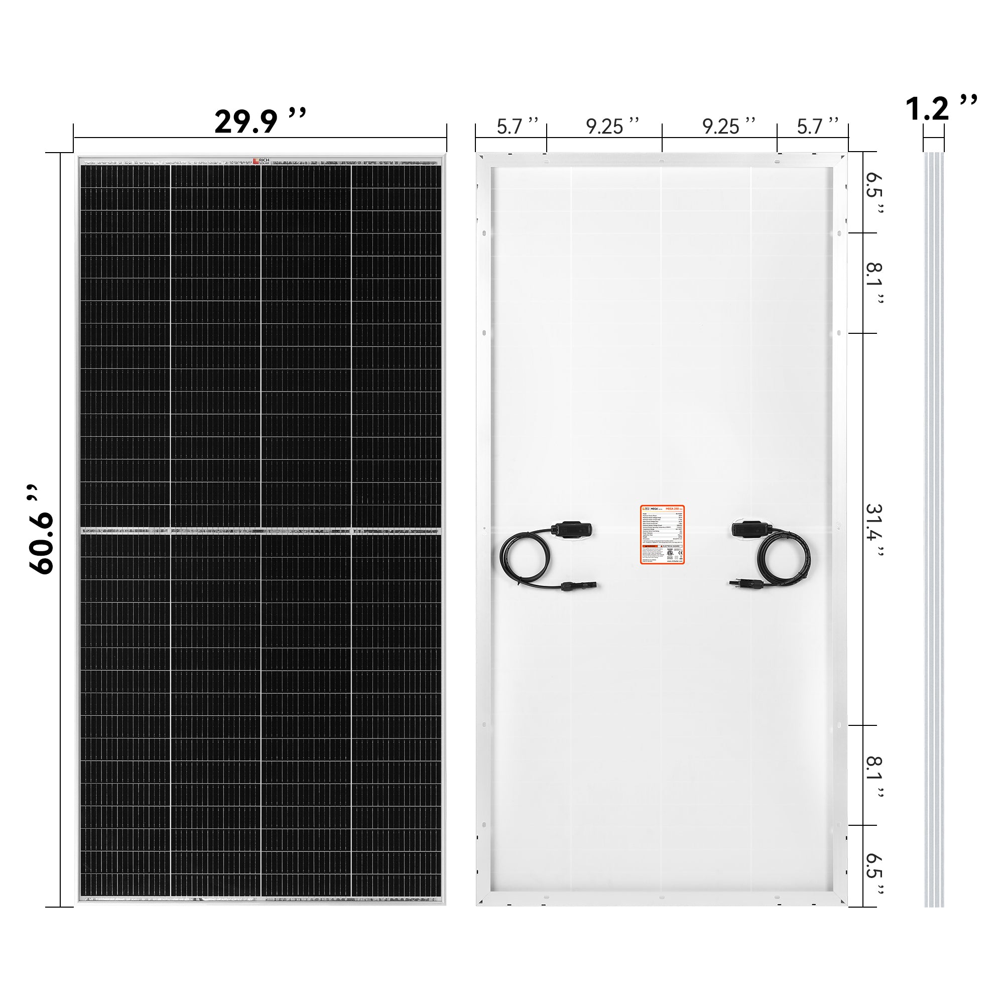 MEGA 250 PRO | 250 Watt 24 Volt Solar Panel | Premium 24V Off-Grid Solar Panel for Campers, Tiny Homes, Cabins | 25-Year Output Warranty | UL Certified