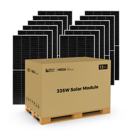 MEGA 335 | 335 Watt Solar Panel | Premium Grid-tie or Off-grid Solar Panel for Residential, Commercial, Agriculture | 25-Year Output Warranty | UL Certified