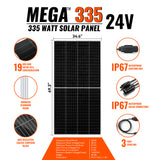 MEGA 335 | 335 Watt Solar Panel | Premium Grid-tie or Off-grid Solar Panel for Residential, Commercial, Agriculture | 25-Year Output Warranty | UL Certified