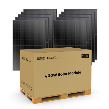 MEGA 400 Watt Monocrystalline Solar Panel | High Efficiency | Best Panel for Grid-Tie and Off-Grid - RICH SOLAR