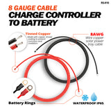 8 Gauge 10 Feet Cable Connect Charge Controller to Battery - RICH SOLAR