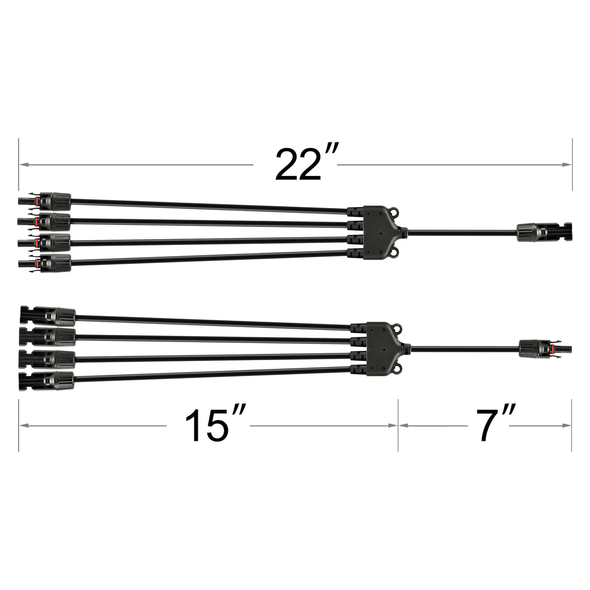 Y Branch Parallel Adapters 4 to 1 Dimension