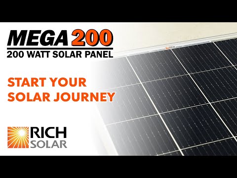 MEGA 200 | 200 Watt Solar Panel | Premier 12V Off-Grid Solar Panel for RVs Cabins, Boats | 25-Year Output Warranty | UL Certified