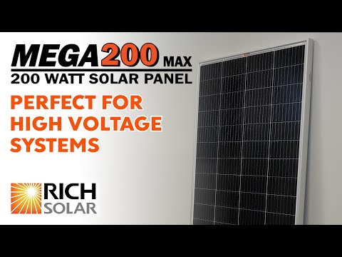 MEGA 200 MAX | 200 Watt 24 Volt Solar Panel | Premium 24V Off-Grid Solar Panel for RVs, Trailers, Cabins | 25-Year Output Warranty | UL Certified